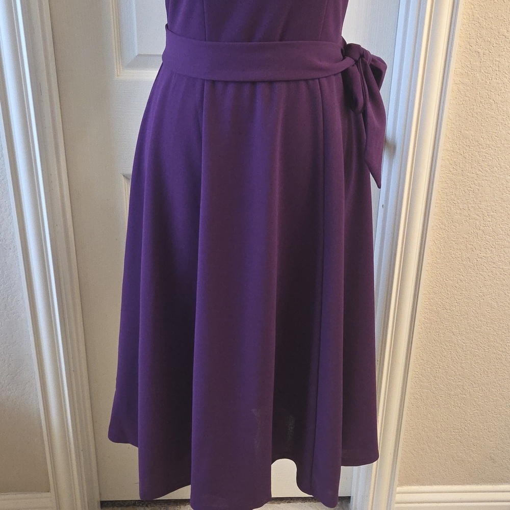 Elegant Purple Cap Sleeve Dress NWOT - Picture 10 of 16